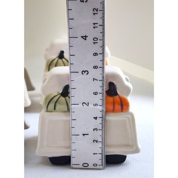 PLACE HOLDERS-Ceramic-Stand Up-Pumpkin Decor-Reusable Erasable Name Area-Set 4 - Picture 9 of 10